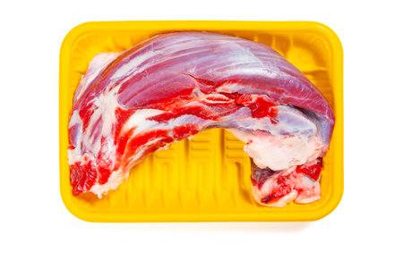 top view raw beef shank at horizontal compositionの写真素材