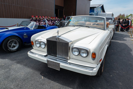 Zhongshan China-November 28 2025: a white Rolls-Royce Corniche.