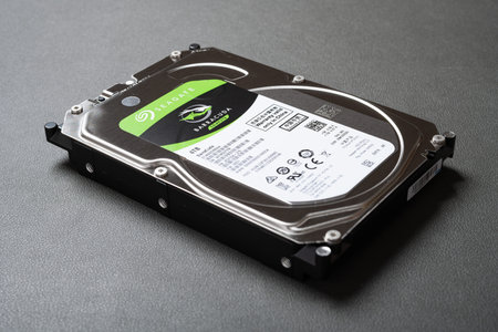 ZHONGSHAN China-March 10 2021: Seagate harddisk.