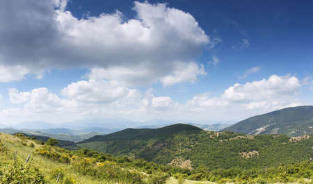 A panoramic view of the countryside.の写真素材