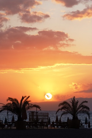 Tropical sunset.の写真素材