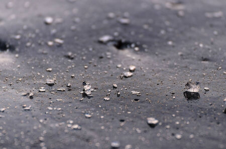 Lake Long field of cracked ice hummocks in the dust light in North of China.の写真素材