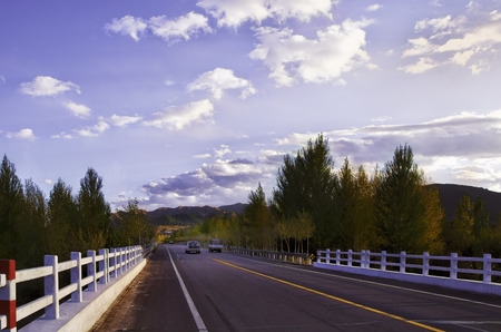 The country road in Autumn  in the North of China.のeditorial素材