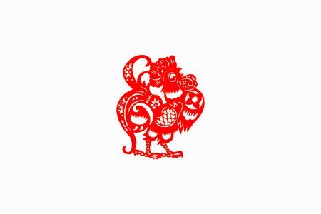 Paper-cut of chickenの写真素材