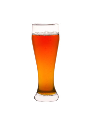 Glass of beer isolated on a white backgroundの写真素材