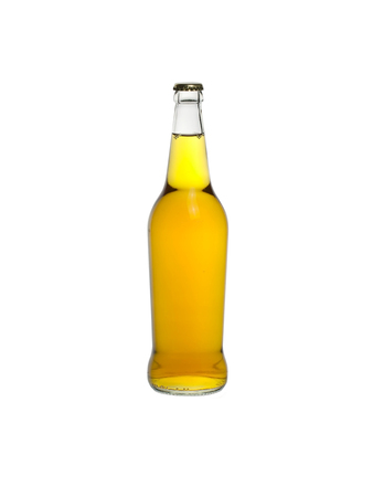 Bottle of cider isolated on a white backgroundの写真素材