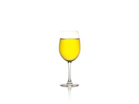 Glass of wine isolated on white backgroundの写真素材