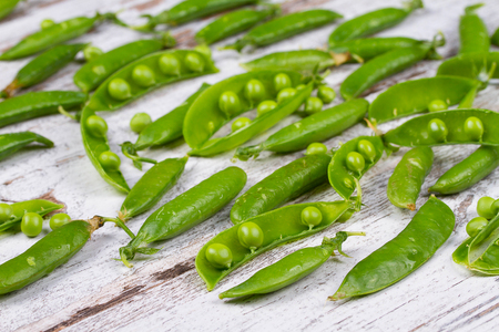 Young fresh juicy green peasの写真素材