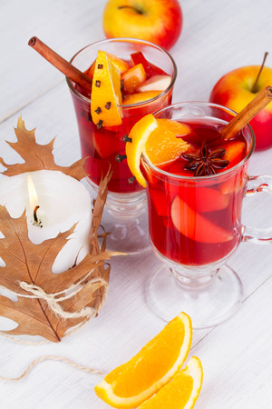 Mulled wine, fruit teaの写真素材