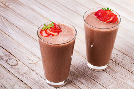 Chocolate strawberry smoothieの写真素材
