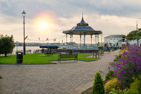 Kennedy park in tourist seaport town Cobh on the south coast of County Cork, Ireland. Lightly tonedの写真素材