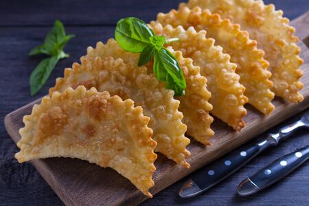 Chebureki - pan fried pie with meat and onions. Fried-dough food