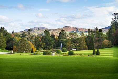 Enniskerry, County Wicklow, Ireland - October 28, 2019: Powerscourt House and Gardens is one of Ireland top tourist attractionのeditorial素材