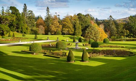Enniskerry, County Wicklow, Ireland - October 28, 2019: Powerscourt House and Gardens is one of Ireland top tourist attractionのeditorial素材
