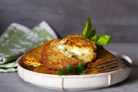 Potato cakes. Vegetable fritters, pancakes, latkes, draniki - popular dish in many countries