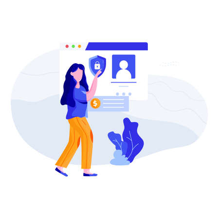 Modern flat design isometric concept of Online Banking for banner and website. Secure payment method , Security account and customer support.のイラスト素材