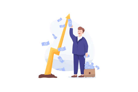 Business Vector Illustration concept. Can use for web banner, infographics, hero images. Flat illustration isolated on white background.のイラスト素材