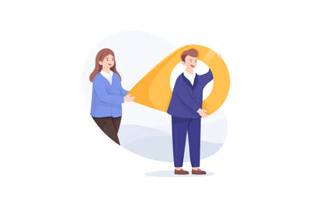 Business Vector Illustration concept. Can use for web banner, infographics, hero images. Flat illustration isolated on white background.のイラスト素材