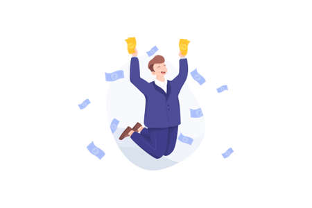 Business Vector Illustration concept. Can use for web banner, infographics, hero images. Flat illustration isolated on white background.のイラスト素材