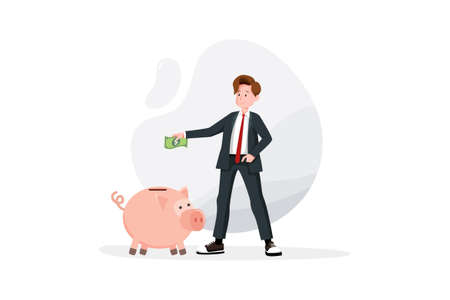 Business Vector Illustration concept. Can use for web banner, infographics, hero images. Flat illustration isolated on white background.のイラスト素材