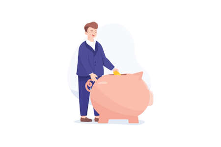 Business Vector Illustration concept. Can use for web banner, infographics, hero images. Flat illustration isolated on white background.のイラスト素材