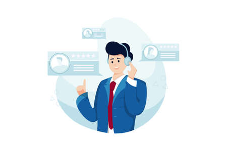 Business Vector Illustration concept. Can use for web banner, infographics, hero images. Flat illustration isolated on white background.のイラスト素材