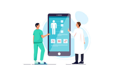 Healthcare & Medical Vector Illustration concept. Can use for web banner, infographics, hero images. Flat illustration isolated on white background.のイラスト素材