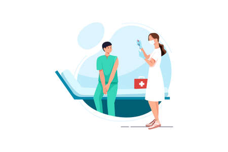 Healthcare & Medical Vector Illustration concept. Can use for web banner, infographics, hero images. Flat illustration isolated on white background.のイラスト素材