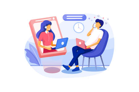 Business & Startup Vector Illustration concept. Can use for web banner, infographics, hero images. Flat illustration isolated on white background.のイラスト素材