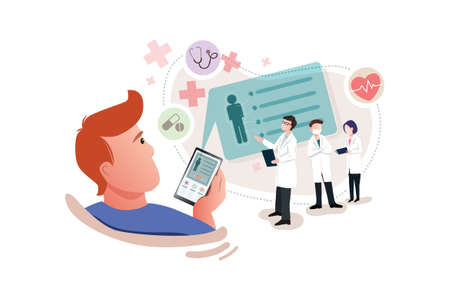 Healthcare & Medical Vector Illustration concept. Can use for web banner, infographics, hero images. Flat illustration isolated on white background.のイラスト素材