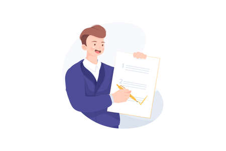 Business & Startup Vector Illustration concept. Can use for web banner, infographics, hero images. Flat illustration isolated on white background.のイラスト素材