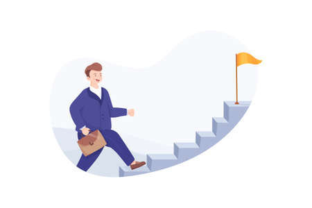 Business & Startup Vector Illustration concept. Can use for web banner, infographics, hero images. Flat illustration isolated on white background.のイラスト素材