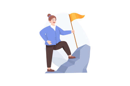Business & Startup Vector Illustration concept. Can use for web banner, infographics, hero images. Flat illustration isolated on white background.のイラスト素材