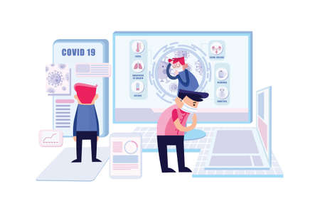 Coronavirus Vector Illustration concept. Can use for web banner, infographics, hero images. Flat illustration isolated on white background.のイラスト素材