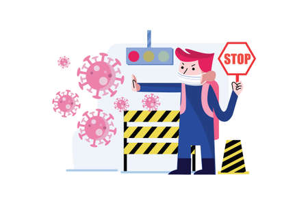 Coronavirus Vector Illustration concept. Can use for web banner, infographics, hero images. Flat illustration isolated on white background.のイラスト素材