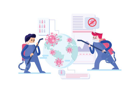 Coronavirus Vector Illustration concept. Can use for web banner, infographics, hero images. Flat illustration isolated on white background.のイラスト素材