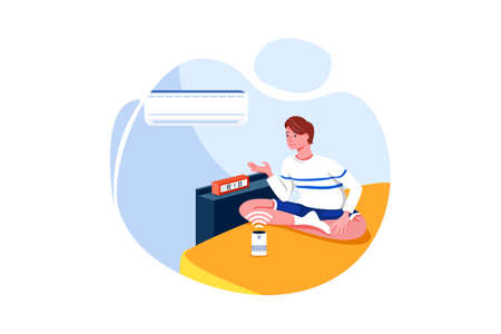 Smart Home Vector Illustration concept. Can use for web banner, infographics, hero images. Flat illustration isolated on white background.のイラスト素材
