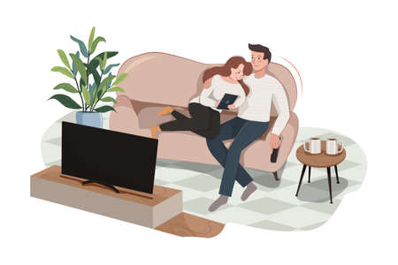 Work From Home Vector Illustration concept. Can use for web banner, infographics, hero images. Flat illustration isolated on white background.のイラスト素材