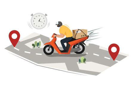 Delivery Service Vector Illustration concept. Can use for web banner, infographics, hero images. Flat illustration isolated on white background.のイラスト素材