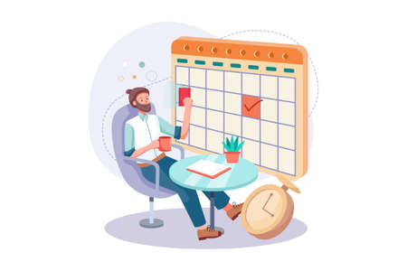 Business Vector Illustration concept. Can use for web banner, infographics, hero images. Flat illustration isolated on white background.のイラスト素材