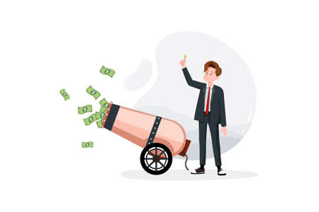 Business Vector Illustration concept. Can use for web banner, infographics, hero images. Flat illustration isolated on white background.のイラスト素材
