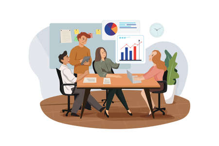 Business & Startup Vector Illustration concept. Can use for web banner, infographics, hero images. Flat illustration isolated on white background.のイラスト素材