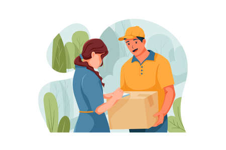 Delivery Service Vector Illustration concept. Can use for web banner, infographics, hero images. Flat illustration isolated on white background.のイラスト素材