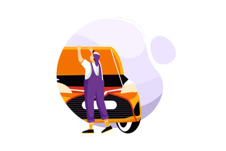 Car Service Vector Illustration concept. Can use for web banner, infographics, hero images. Flat...