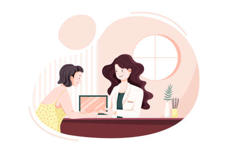 Massage Service Vector Illustration concept. Can use for web banner, infographics, hero images. Flat illustration isolated on white background.のイラスト素材