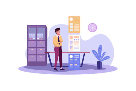 Job Interview Vector Illustration concept. Can use for web banner, infographics, hero images. Flat illustration isolated on white background.のイラスト素材