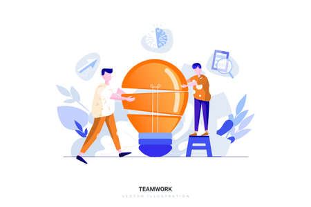 Digital Marketing Vector Illustration concept. Can use for web banner, infographics, hero images. Flat illustration isolated on white background.のイラスト素材