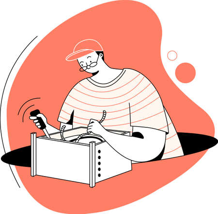 Information Technology Vector Illustration concept. Can use for web banner, infographics, hero images. Flat illustration isolated on white background.のイラスト素材