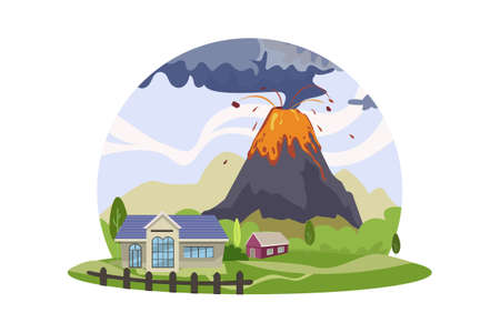 Natural Disasters Vector Illustration concept. Can use for web banner, infographics, hero images. Flat illustration isolated on white background.のイラスト素材