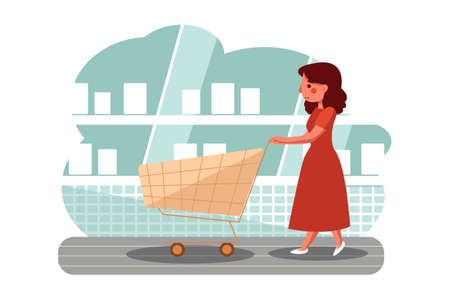 E-commerce shop Vector Illustration concept. Can use for web banner, infographics, hero images. Flat illustration isolated on white background.のイラスト素材